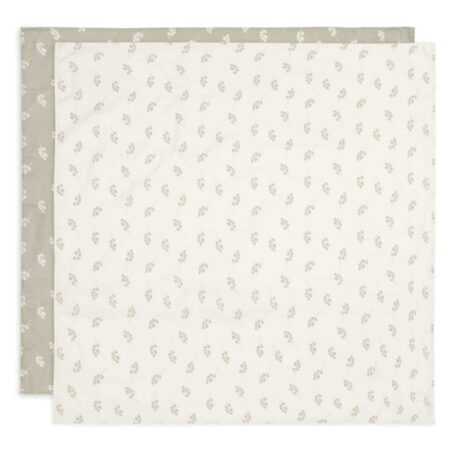 Jollein - Hydrofiele Doek Large 115x115cm Twig Olive Green (2pack)