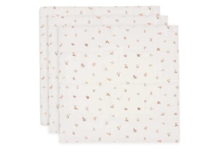 Jollein - Hydrofiele Doek Small 70x70cm - Animal Friends - 3 Stuks