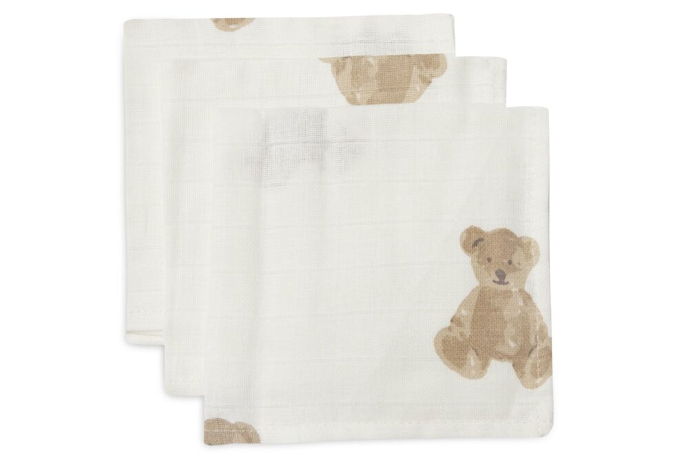 Jollein - Monddoekje Hydrofiel Teddy bear (3pack)