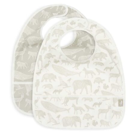 Jollein - Slab Waterproof Animals Olive Green (2pack)