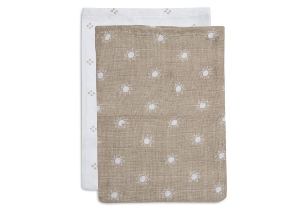 Jollein - Washandje Hydrofiel Pointelle & Sun Biscuit GOTS (2pack)