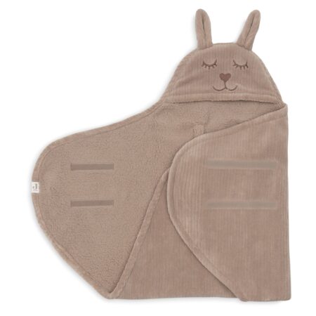 Jollein - Wikkeldeken Bunny Cloudy Rib - Milky Coffee