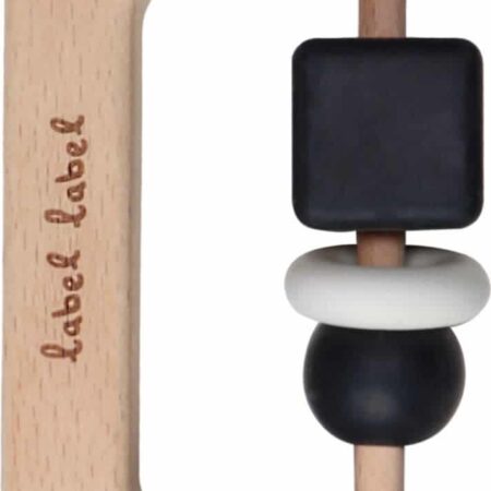Label Label - Teether Wood & Silicone - Black & White