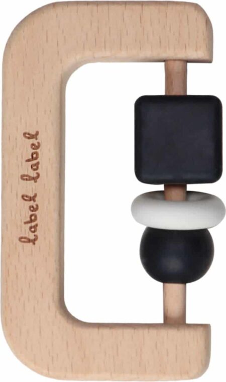 Label Label - Teether Wood & Silicone - Black & White