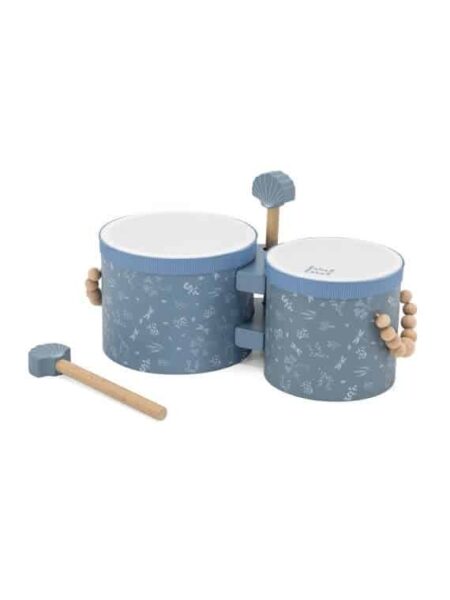Label Label - Wooden Bongos - Blue