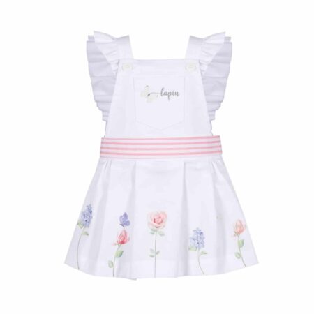 Lapin House - Jurk Met 2 Roze Strikken Op Rug - Wit