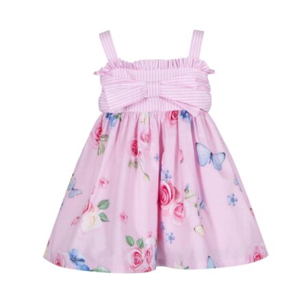 Lapin House - Jurk Met Strik En Bloemen - Roze