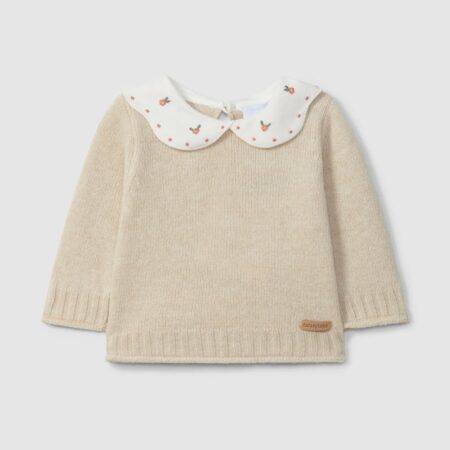 Laranjihna - Knit Sweater - Beige brodery