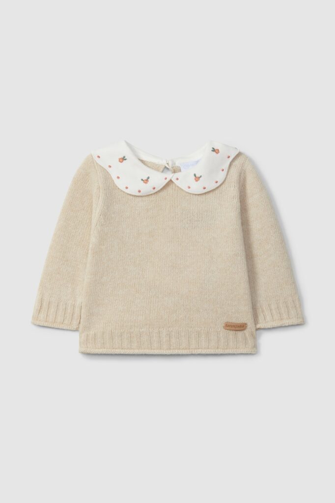 Laranjihna - Knit Sweater - Beige brodery