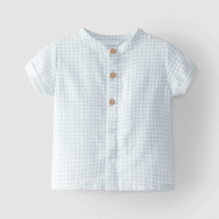 Laranjinha - Hemdje Met Knoopjes - Blauw Geruit