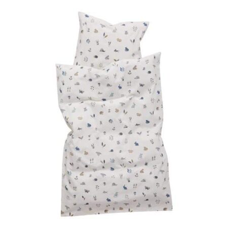 Leander - Baby bedding, 70x100 cm, Forrest, Organic Cotton, Dusty blue