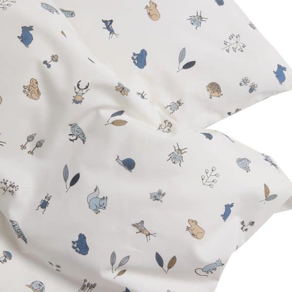 Leander - Baby bedding, 70x100 cm, Forrest, Organic Cotton, Dusty blue