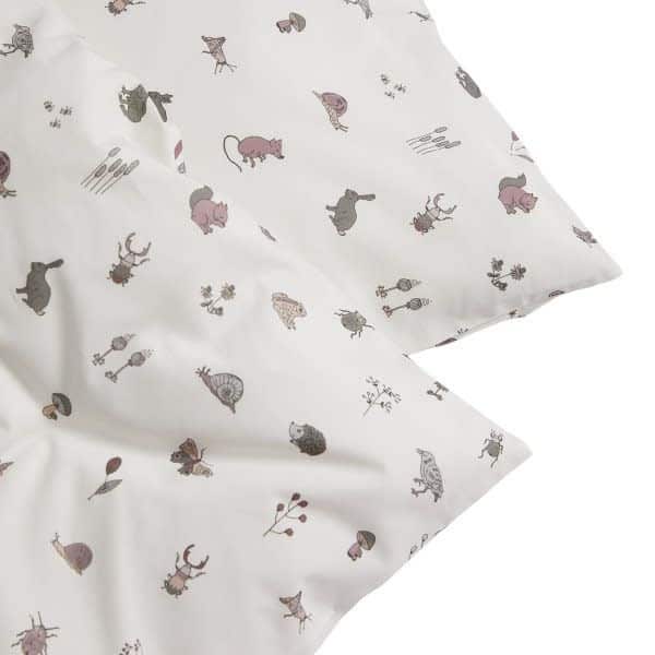 Leander - Junior bedding, 100x140 cm, Forrest, Organic Cotton, Dusty rose