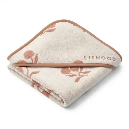 Liewood - Alba Hooded Baby Towel Peach/ Sea Shell