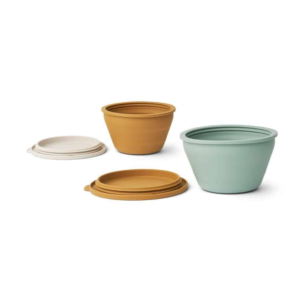Liewood - Dale Foldable Bowl Set - Golden Caramel Multi Mix