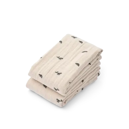 Liewood - Lewis Muslin Cloth 2-Pack - Mini whale / Sandy