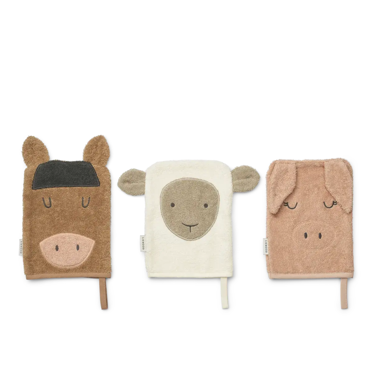 Liewood - Sylvester Farm Washcloth 3-Pack - Pale tuscany mix