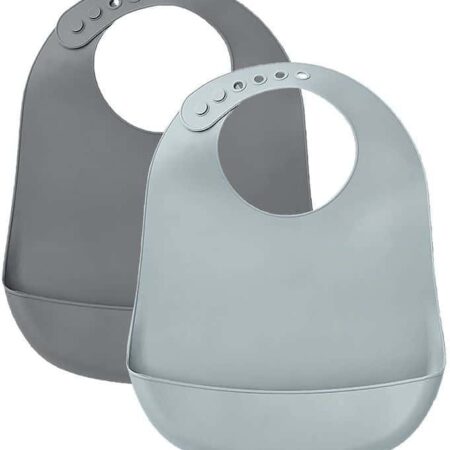 Liewood - Tilda Silicone Bib Solid - 2 Pack - Blue Wave/Sea Blue