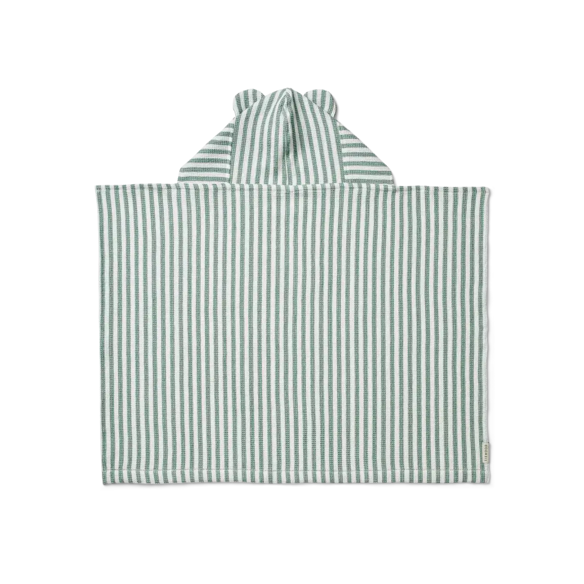 Liewood - Vilas Baby Hooded Waffle Towel - Stripes Peppermint-White