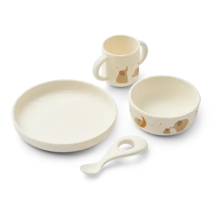Liewood - Vivi Printed tableware set - Elephant/creme de la creme