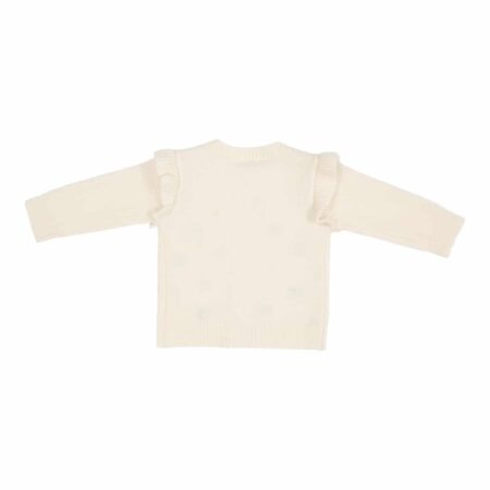 Little Dutch - Gebreid vestje met borduursels Soft White