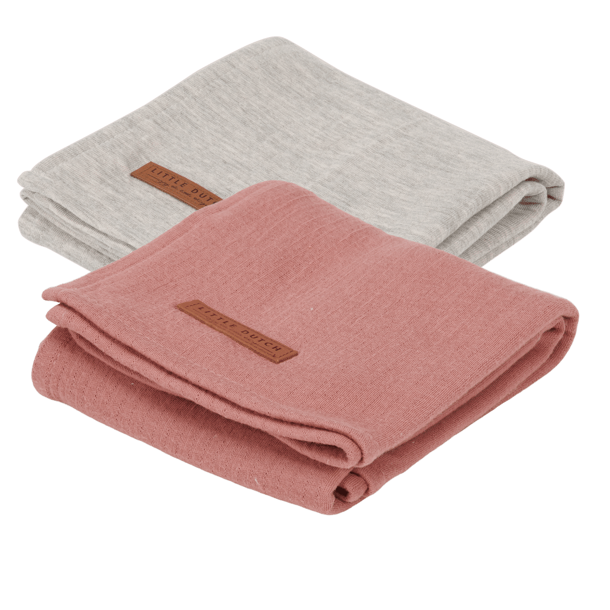 Little Dutch - Hydrofiele doeken 70 x 70 Pure Grey / Pure Pink Blush