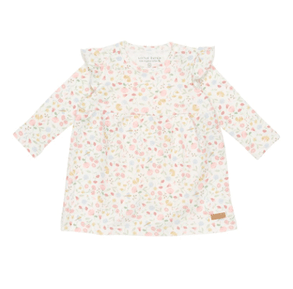 Little Dutch - Jurkje lange mouwen ruches Flowers & Butterflies