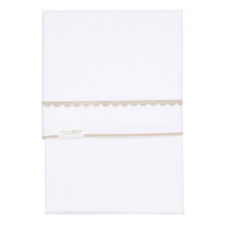 Little Dutch - Ledikantlaken Beige Rounded geborduurd