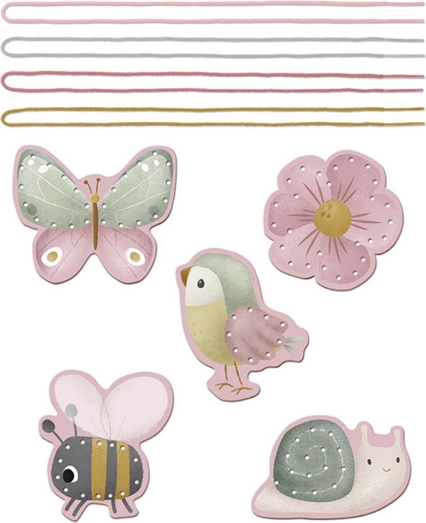 Little Dutch - Rijgkaarten Flowers & Butterflies