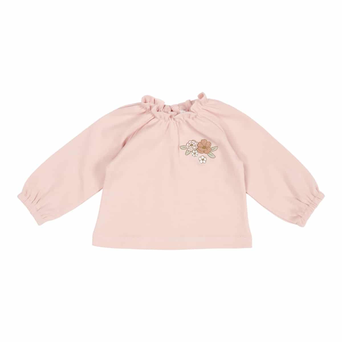 Little Dutch - Shirt lange mouw met borduursel Soft Pink