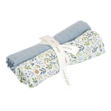 Little Dutch - Swaddle doeken hydrofiel 70 x 70 Forest Adventure & Denim Blue