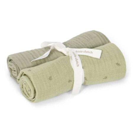 Little Dutch - Swaddle doeken hydrofiel 70x70 - Pure Sage