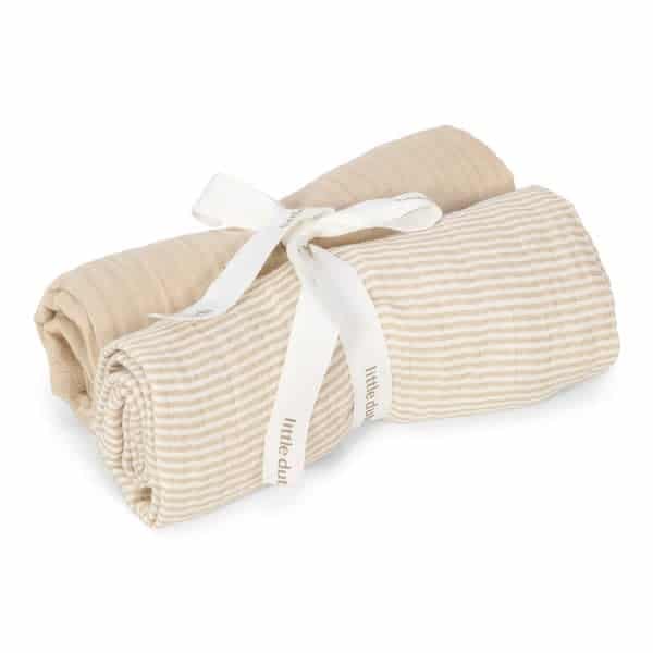 Little Dutch - Swaddle doeken hydrofiel 70x70 - Pure Soft Beige