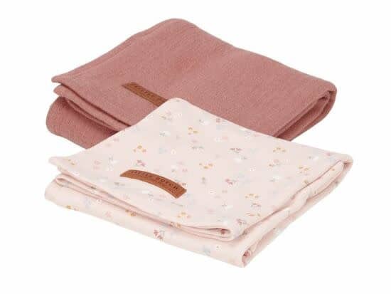 Little Dutch - Swaddles 70 x 70 Pure Pink Blush / Little Pink Flowers