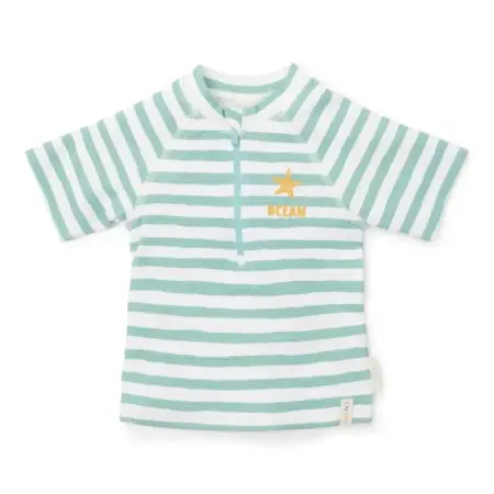 Little Dutch - Zwemshirt korte mouwen Stripes Surf Blue