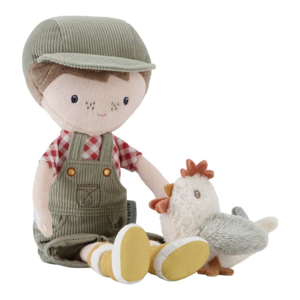 Little Dutch Toys - Knuffelpop Boer Jim met kip 35cm