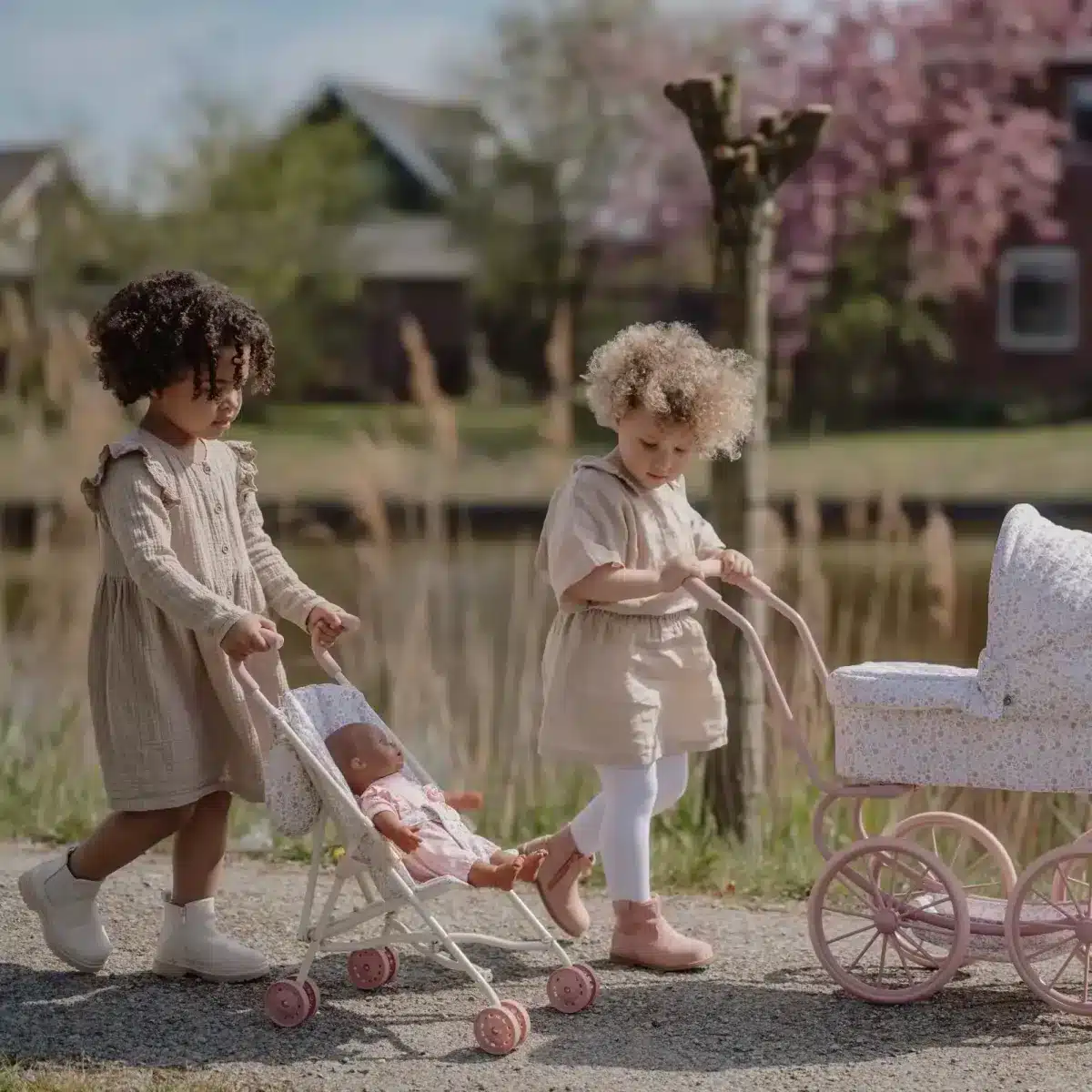 Little Dutch Toys - Metalen Poppenbuggy Soft Flowers