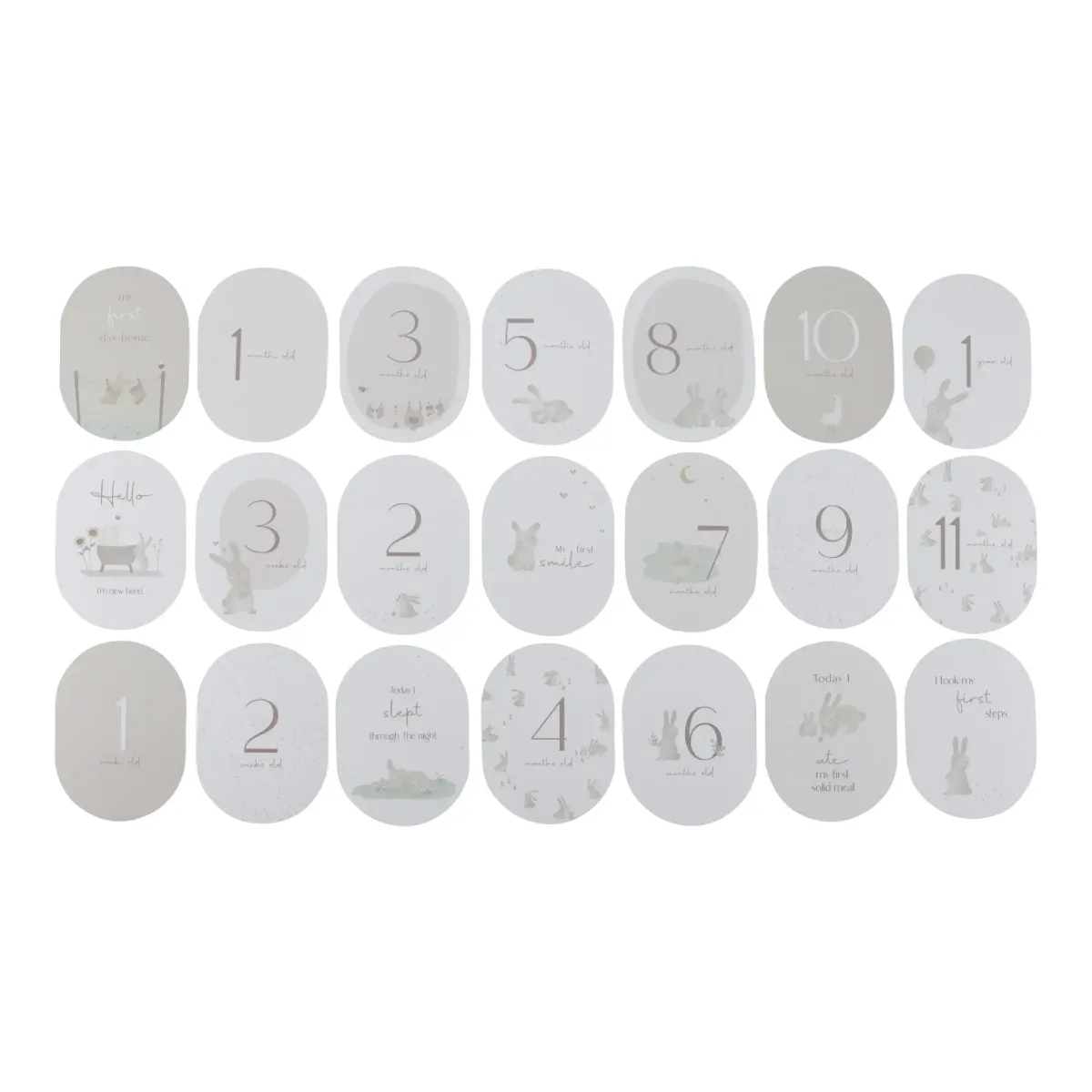 Little Dutch Toys - Mijlpaal kaarten 'Mijn eerste jaar' baby bunny FSC