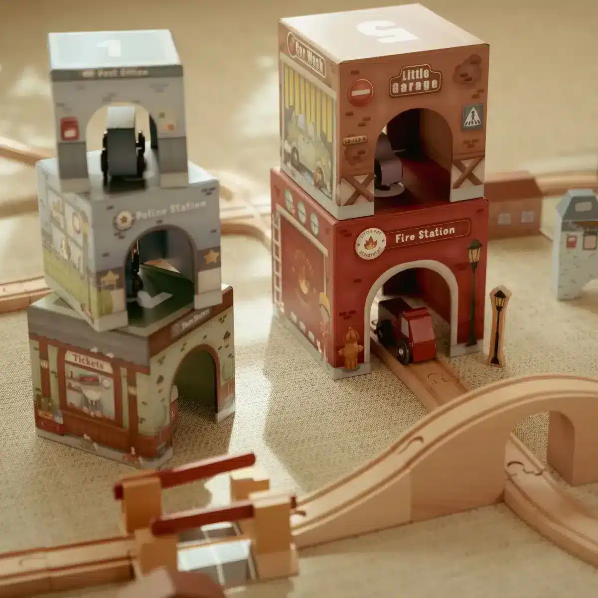 Little Dutch Toys - Stapelblokken met auto's FSC