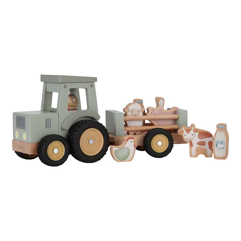 Little Dutch Toys - Tractor met trailer Little Farm FSC