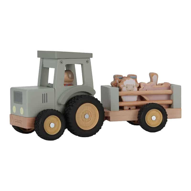 Little Dutch Toys - Tractor met trailer Little Farm FSC
