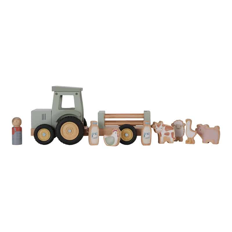 Little Dutch Toys - Tractor met trailer Little Farm FSC