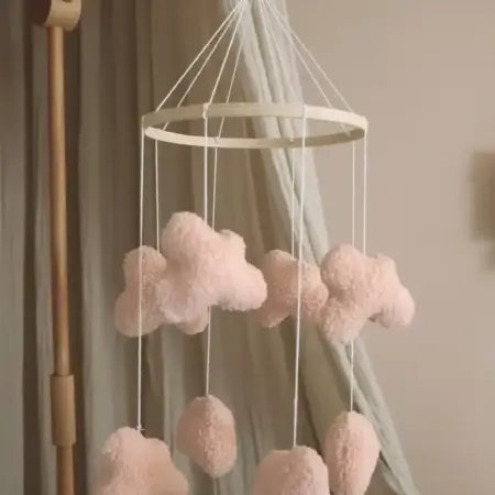 Little Loua - Handmade Boucle clouds pink