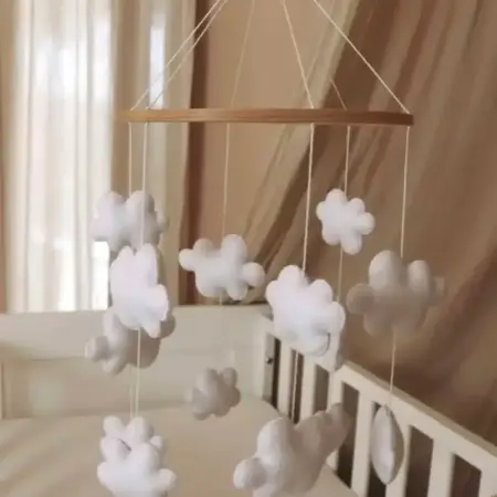 Little Loua - Handmade Clouds baby mobile