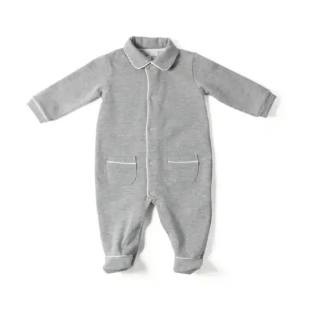 Living Nature - Babypakje Bas grijze mesh met zakjes en witte bies