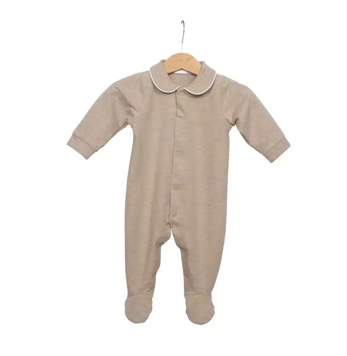 Living Nature - Babypakje Billie jersey beige details in streepjes beige wit