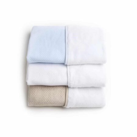 Living Nature - Deken David losange blauw /fleece wit 75x100cm