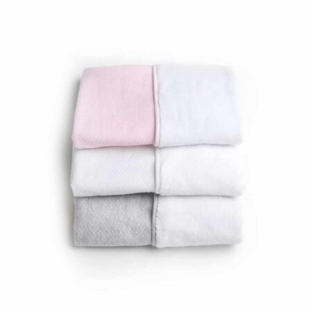 Living Nature - Deken David losange roze /fleece wit 75x100 cm