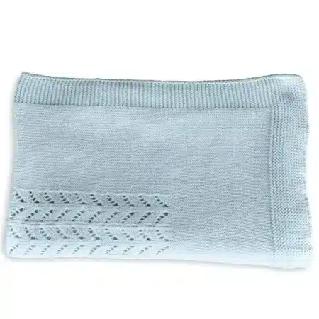 Living Nature - Deken Dominique in brei blauw - 100 x 100 cm