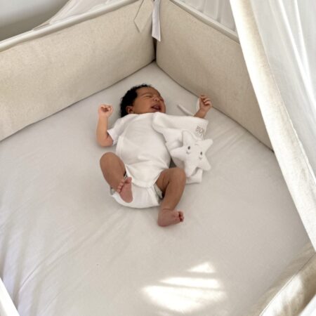 Living Nature - Parklegger voorkant beige-achterkant wit, beide zijden te gebruiken 95x75 cm